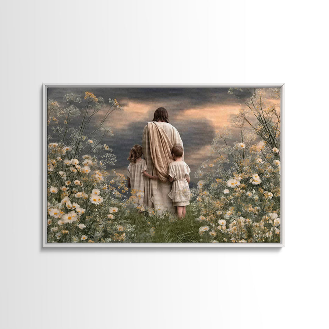 Garden Of Hope, Framed Canvas Print, Christian Art Canvas, Jesus Painting, Christian Wall Art, Christian Art Print, Christian Decorations,