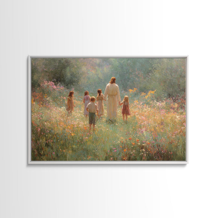 Children Of Light, Framed Canvas Print, Christian Art Canvas, Jesus Painting, Modern Christian Art, Christian Wall Art, Christian Christmas
