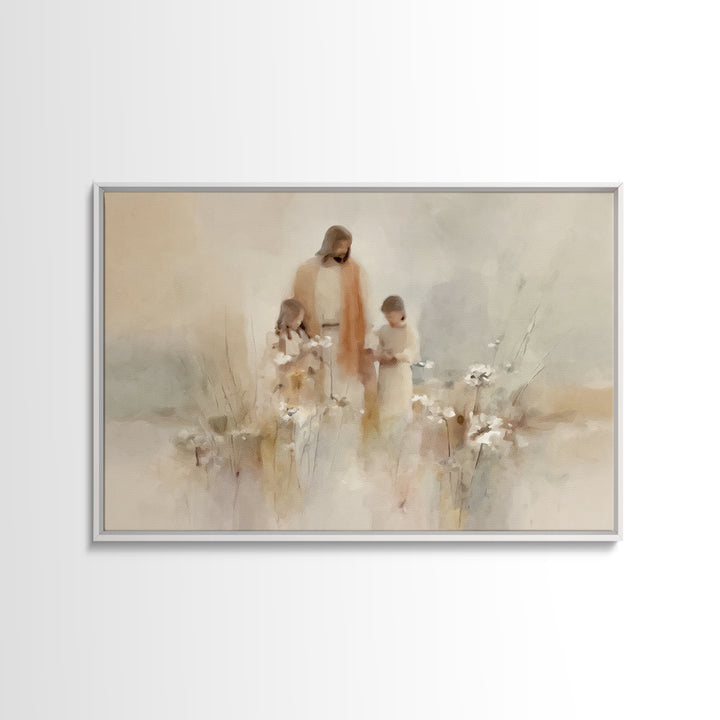 Blooming Promise – Framed Canvas Print – Christian Art Canvas – Jesus Painting – Christian Wall Art – Modern Christian Painting – Christian