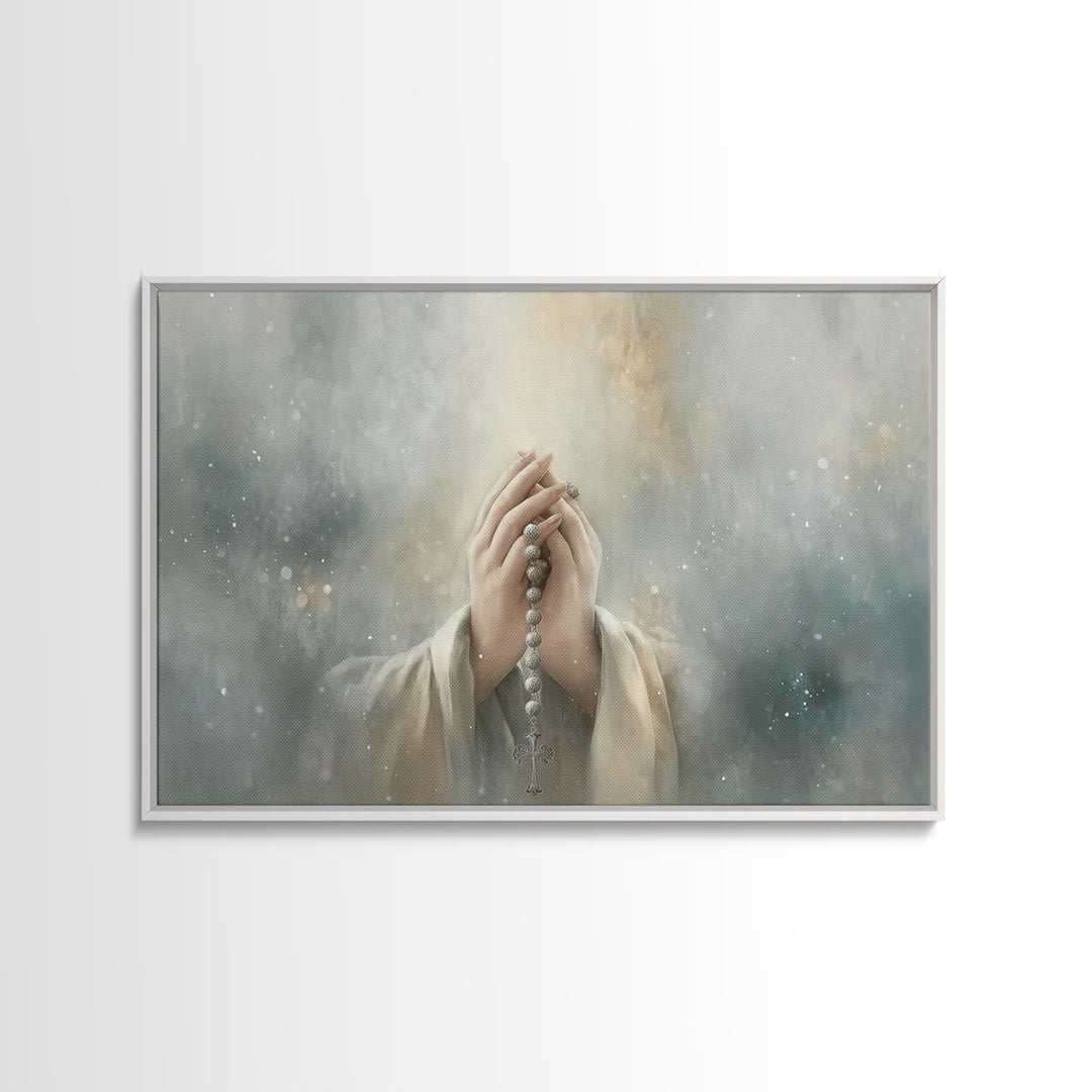 Starry Prayer – Framed Canvas Print – Christian Wall Art – Christian Art Canvas – Christian Painting – Christian Art Print – Modern Christi