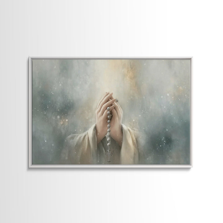 Starry Prayer – Framed Canvas Print – Christian Wall Art – Christian Art Canvas – Christian Painting – Christian Art Print – Modern Christi