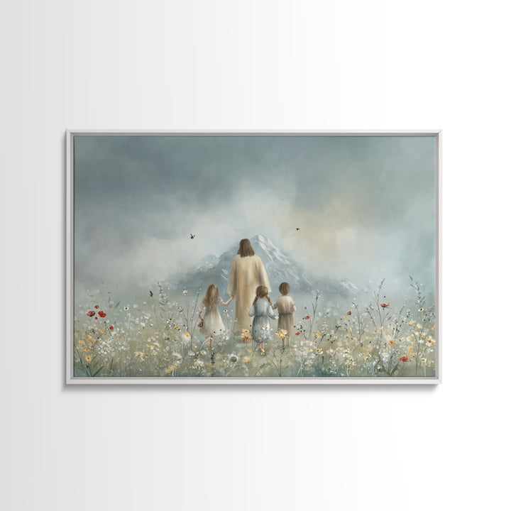 Fields Of Mercy – Framed Canvas Print – Christian Wall Art – Jesus Painting – Christian Art Canvas – Pastoral Scenery – Christian Gift