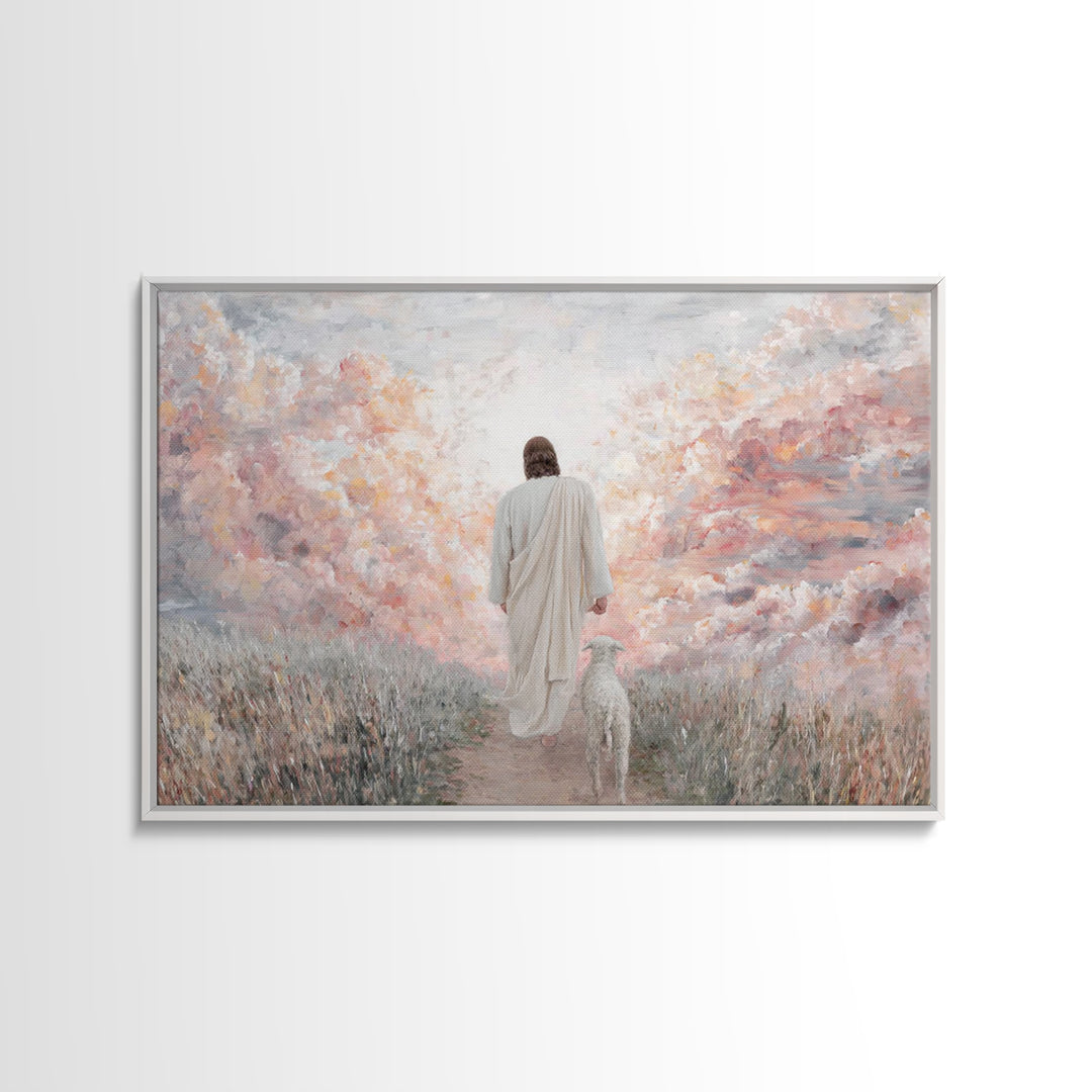 Path Of Peace | Framed Canvas Print | Jesus Wall Art | Christian Art Canvas | Christian Decor | Modern Christian Art | Christmas Art