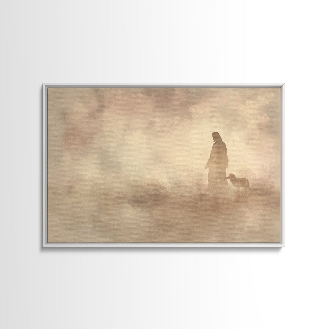 Silent Grace – Framed Canvas Print – Jesus Painting – Christian Art Print – Christian Wall Art – Subtle Christian Art – Christmas Art
