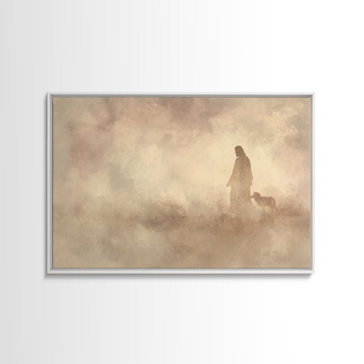 Silent Grace – Framed Canvas Print – Jesus Painting – Christian Art Print – Christian Wall Art – Subtle Christian Art – Christmas Art