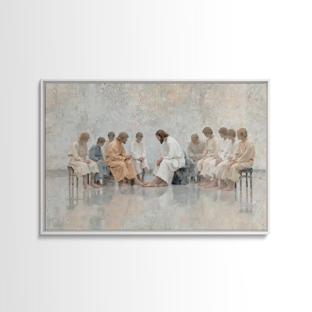 Serving Light, Framed Canvas Print, Christian Art Canvas, Jesus Painting Canvas, Christian Art Print, Modern Christian Art, Christian Gift