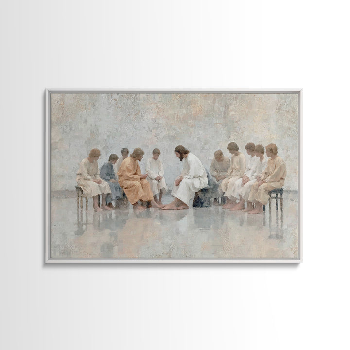 Serving Light, Framed Canvas Print, Christian Art Canvas, Jesus Painting Canvas, Christian Art Print, Modern Christian Art, Christian Gift