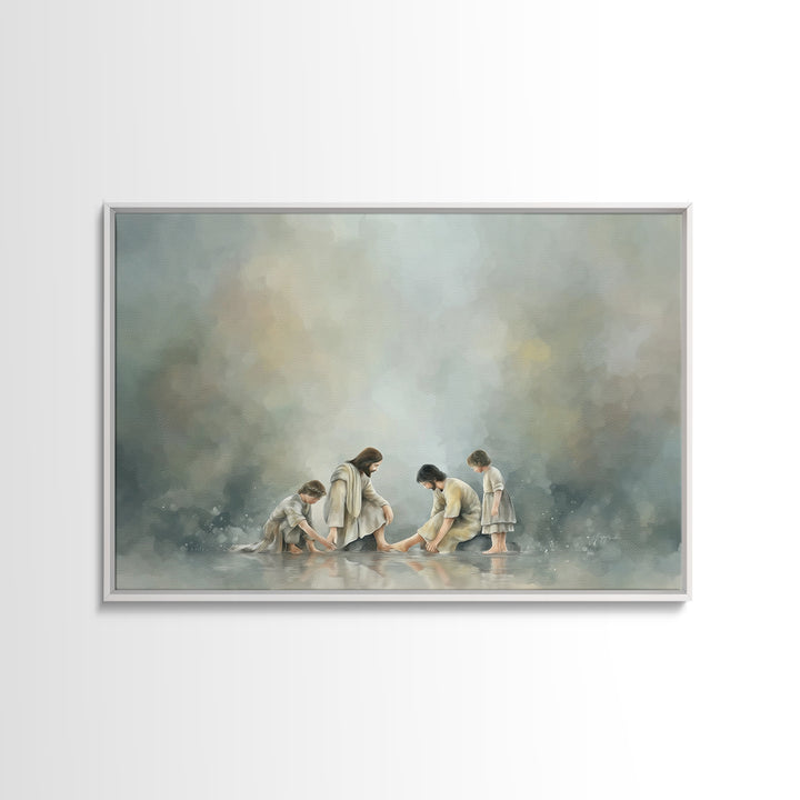 Shoreline Mercy – Framed Canvas Print – Jesus Wall Art – Christian Art Canvas – Christian Painting – Christian Gift Ideas – Christian Decor
