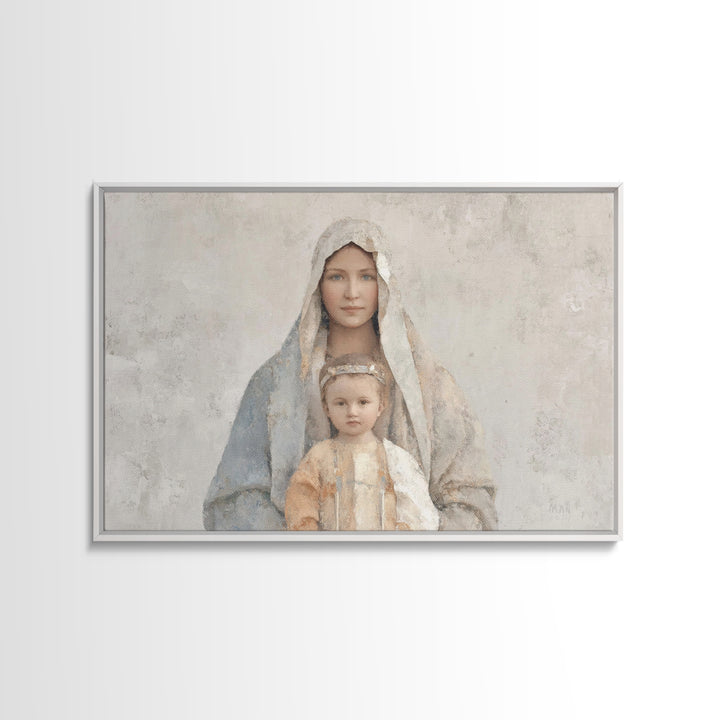 Deserted Shore Calm, Framed Canvas Print, Christian Wall Art, Jesus Painting, Christian Art Canvas, Large Christian Art, Minimalist Christi