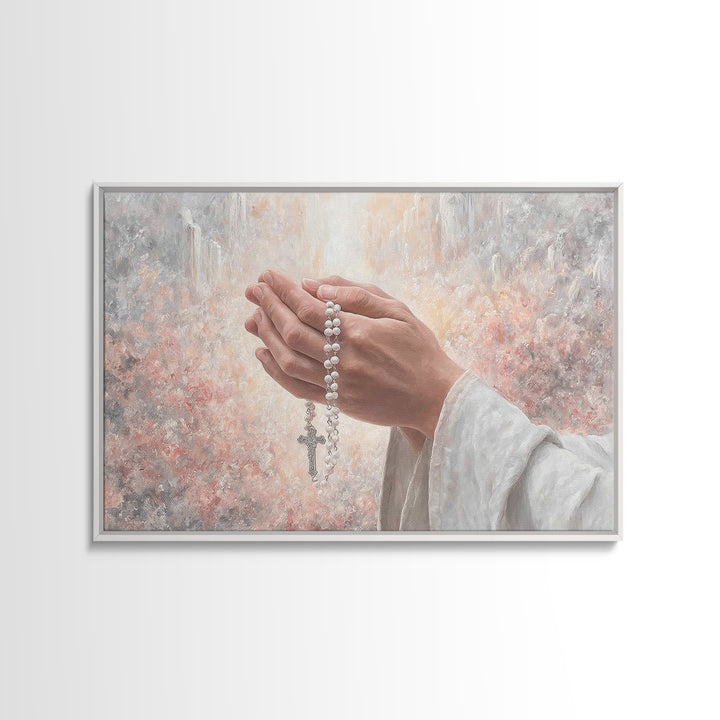 Light Of Prayer – Framed Canvas Print – Christian Wall Art – Christian Art Canvas – Christian Painting – Christian Gift Ideas – Modern Chri
