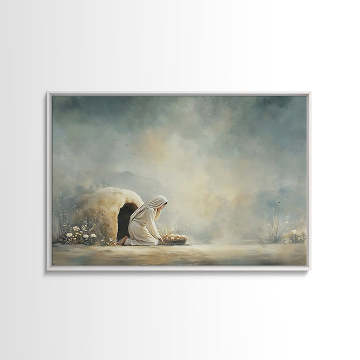 Gentle Shelter | Framed Canvas Print | Christian Art Canvas | Christian Wall Art | Christian Art | Mary And Jesus Painting
