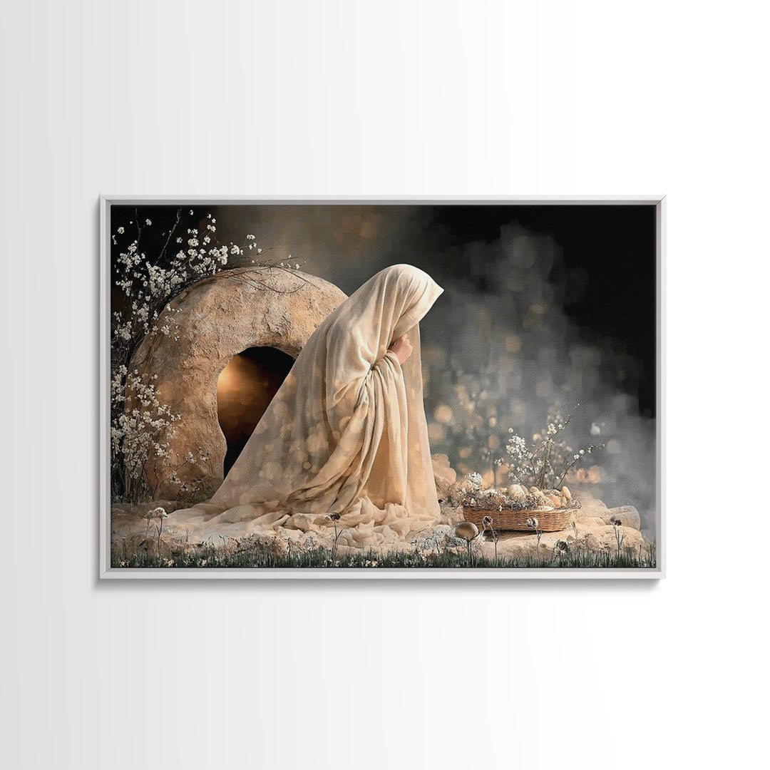 Quiet Bethlehem Night | Framed Canvas Print | Christian Wall Art | Christian Art Canvas | Mary And Jesus Painting | Christian Art