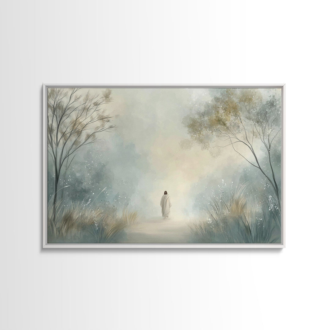 Heavenly Walk Mist – Framed Canvas Print – Christian Art Canvas – Christian Decor – Christian Wall Art – Christian Gift Ideas – Jesus Paint