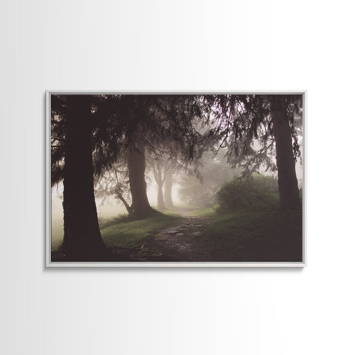 Mist Path Dawn – Framed Canvas Print – Christian Wall Art – Christian Art Canvas – Christian Gift Ideas – Christian Decor – Moody Christian