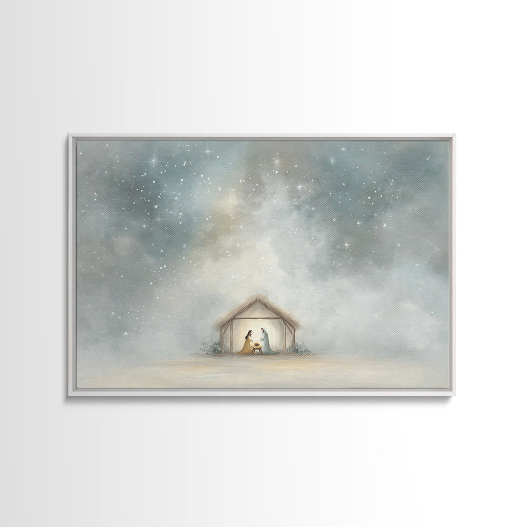 Holy Night Star – Framed Canvas Print – Christmas Art – Christian Christmas Art – Christmas Canvas Wall Art – Christian Wall Art – Christia