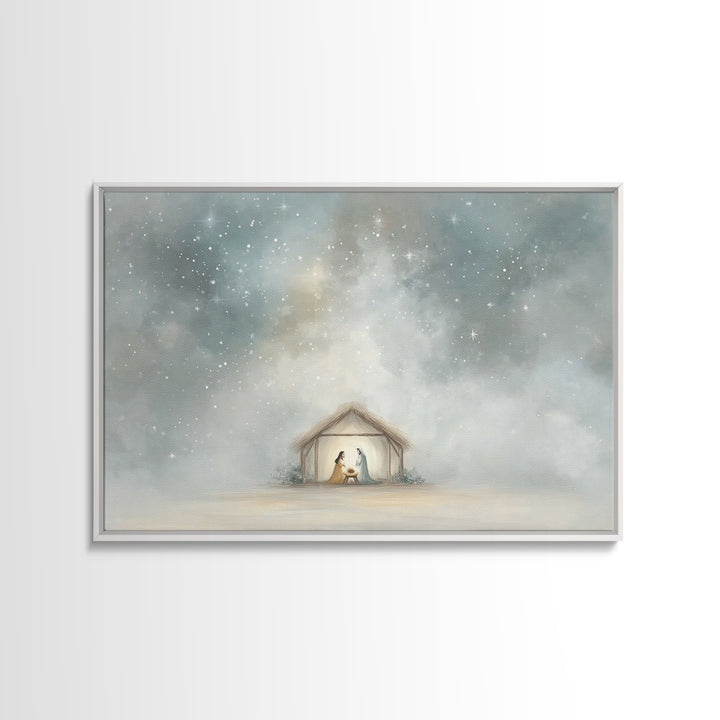 Holy Night Star – Framed Canvas Print – Christmas Art – Christian Christmas Art – Christmas Canvas Wall Art – Christian Wall Art – Christia