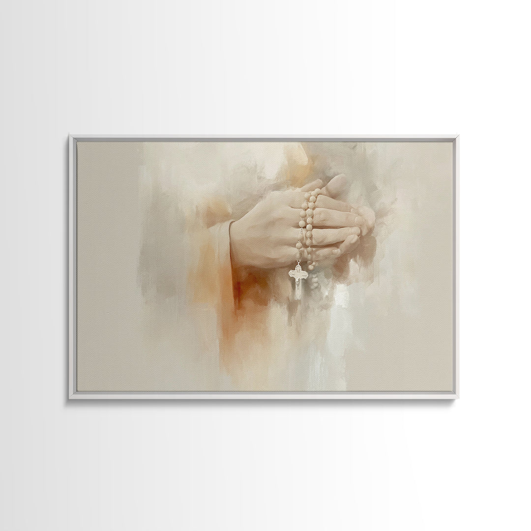 Quiet Reverence, Framed Canvas Print, Christian Art Print, Christian Wall Art, Subtle Christian Art, Modern Christian Art, Jesus Painting,