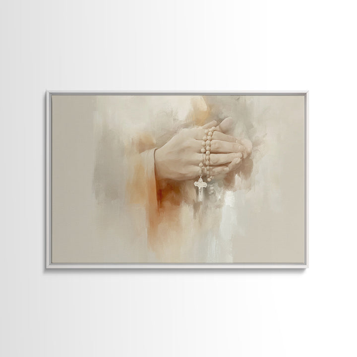 Quiet Reverence, Framed Canvas Print, Christian Art Print, Christian Wall Art, Subtle Christian Art, Modern Christian Art, Jesus Painting,