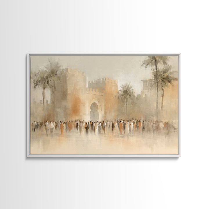 Jerusalem Gate Dawn – Framed Canvas Print – Christian Art Canvas – Christian Wall Art – Christian Art – Christian Gift Ideas – Subtle Chris