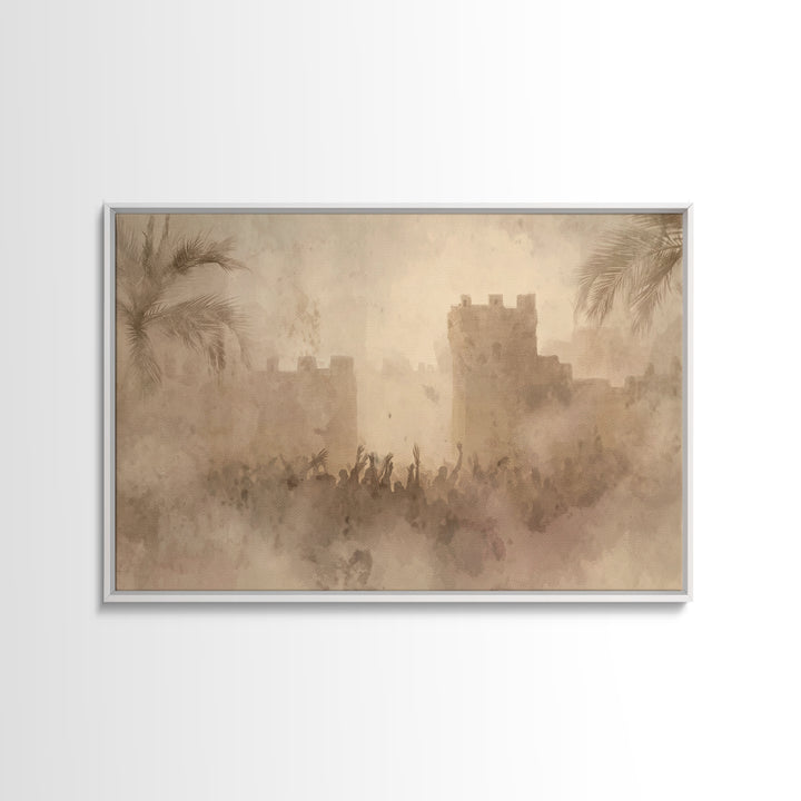 Desert Hosanna – Framed Canvas Print – Christian Wall Art – Christian Art Canvas – Jesus Painting – Christian Christmas Art – Christian Gif