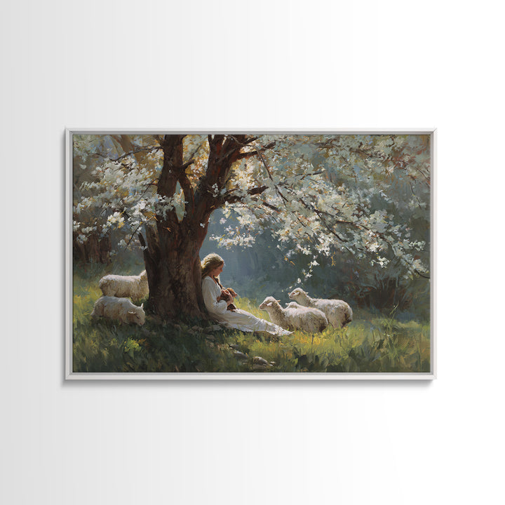 Shaded Grace | Framed Canvas Print | Christian Art Canvas | Christian Wall Art | Subtle Christian Art | Jesus Painting | Christian Gift Ide