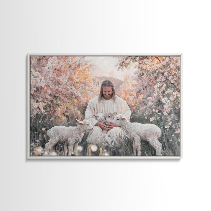 Gentle Spring Light – Framed Canvas Print – Christian Art Canvas – Christian Wall Art – Jesus Painting – Christmas Art – Christian Decorati