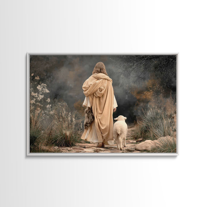 Faithful Journey Light – Framed Canvas Print – Christian Wall Art – Jesus Painting – Christian Christmas Art – Christian Art Canvas – Chris