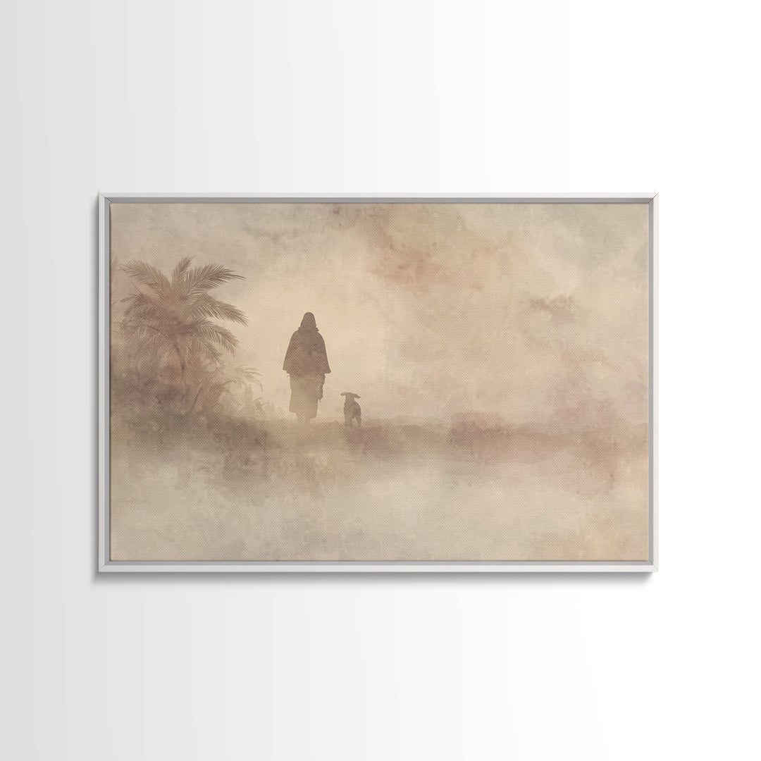 Desert Morning Hope – Framed Canvas Print – Christian Art Canvas – Christian Christmas Art – Christian Wall Art – Jesus Painting – Christia