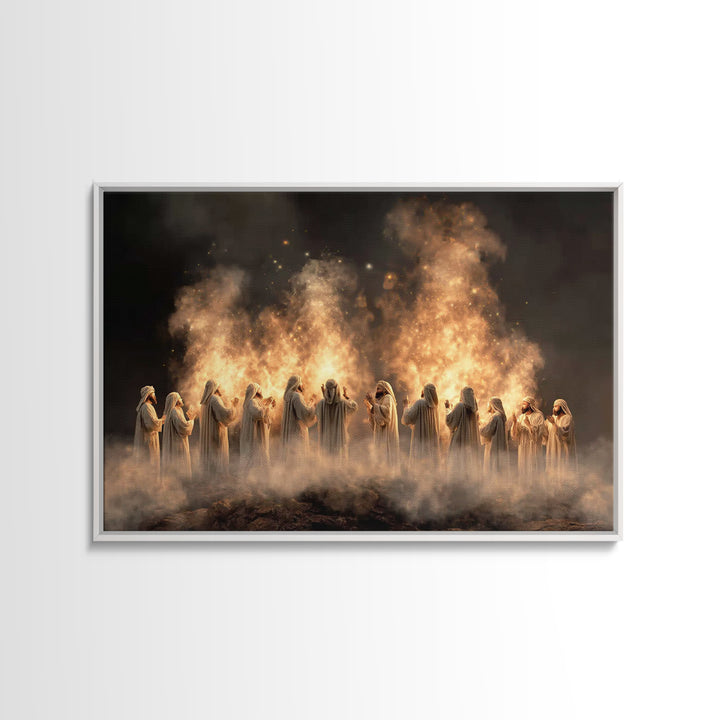 Tongues Of Glory – Framed Canvas Print – Christian Art Canvas – Christian Wall Art – Christian Christmas Art – Christian Art Gift – Christi