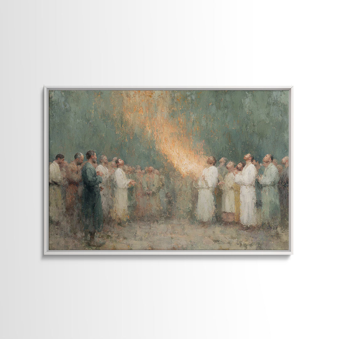 Pentecost Rising Fire – Framed Canvas Print – Christian Christmas Art – Christian Wall Art – Christian Art Canvas – Christian Painting – Ch