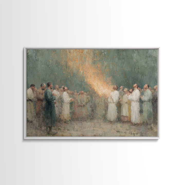 Pentecost Rising Fire – Framed Canvas Print – Christian Christmas Art – Christian Wall Art – Christian Art Canvas – Christian Painting – Ch