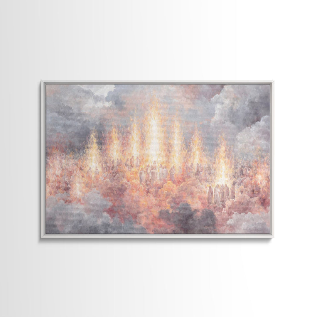 Heaven’s Living Flame – Framed Canvas Print – Christian Art Canvas – Christian Painting – Christian Wall Art – Christian Christmas Art – Ch
