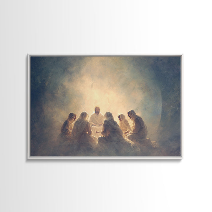 Heavenly Circle | Framed Canvas Print | Christian Art Canvas | Jesus Painting | Modern Christian Art | Christian Wall Art | Christian Chris