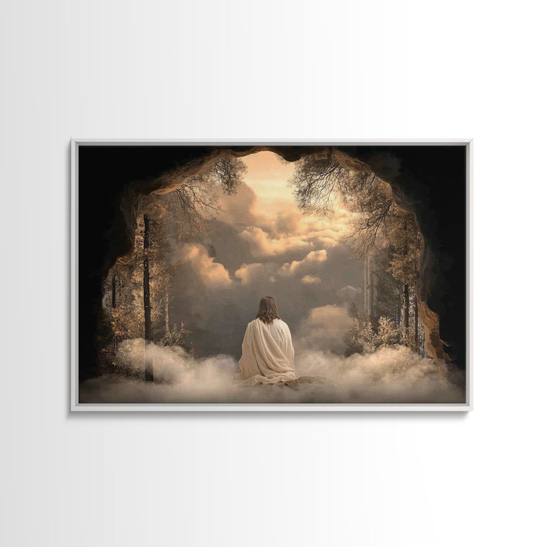 Holy Banquet | Framed Canvas Print | Christian Wall Art | Jesus Art Print | Modern Christian Art | Christian Gift | Christmas Wall Art