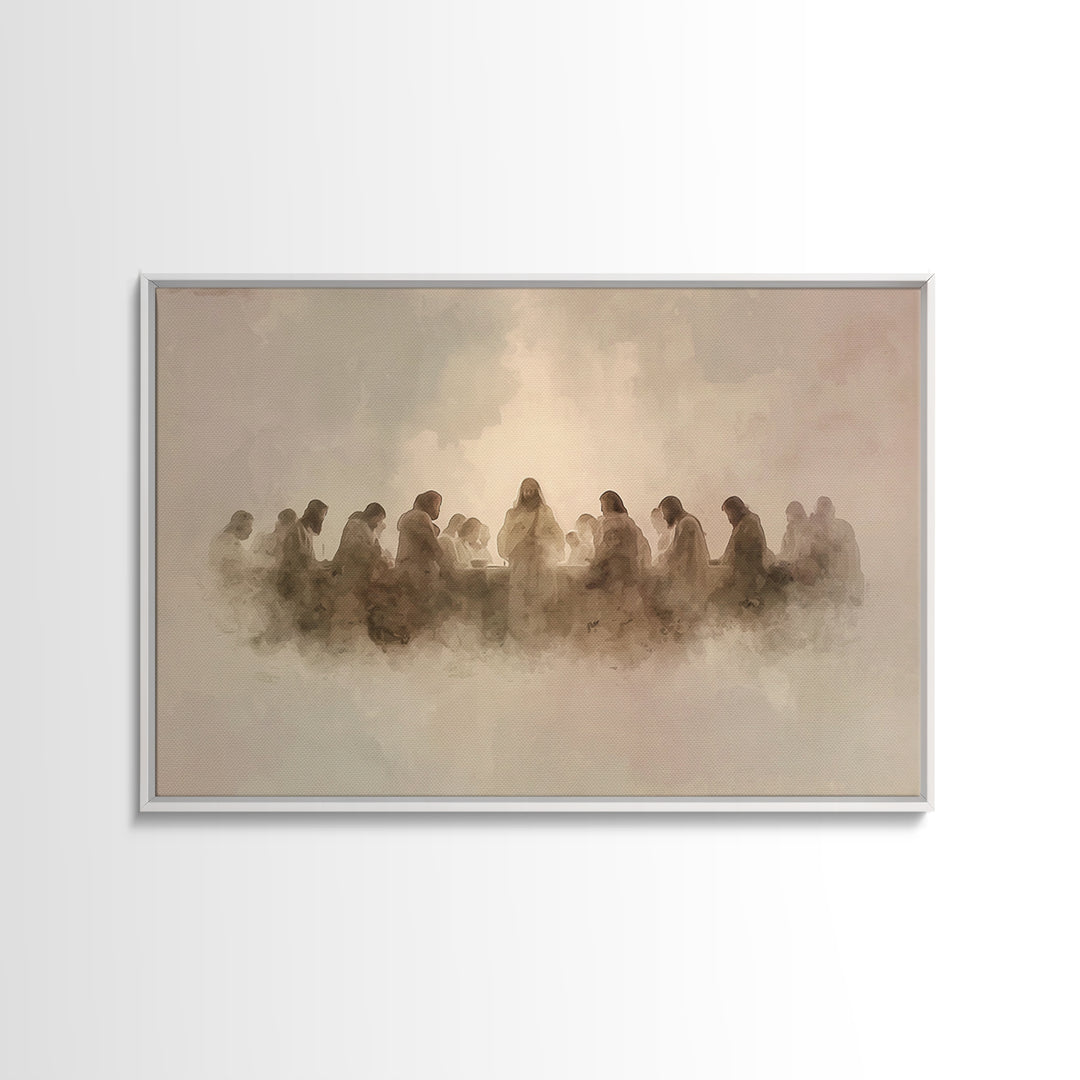 Sacred Cloud Table, Framed Canvas Print, Christian Art Canvas, Jesus Painting, Moody Christian Art, Christian Christmas Art, Christian Wall