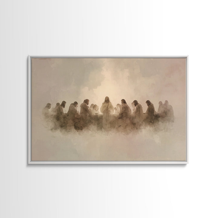Sacred Cloud Table, Framed Canvas Print, Christian Art Canvas, Jesus Painting, Moody Christian Art, Christian Christmas Art, Christian Wall