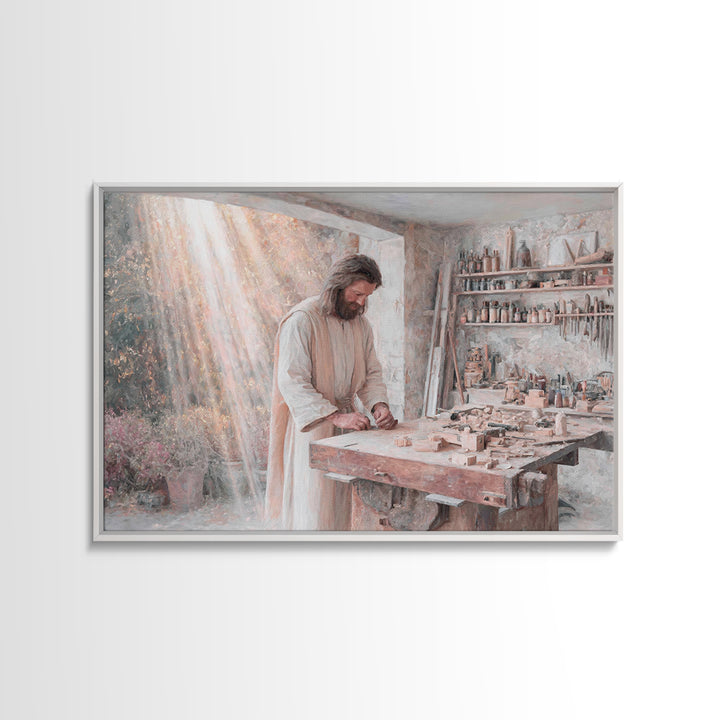 Radiant Artisan | Framed Canvas Print | Jesus Painting | Christian Wall Art | Christian Art Canvas | Modern Christian Painting | Christian