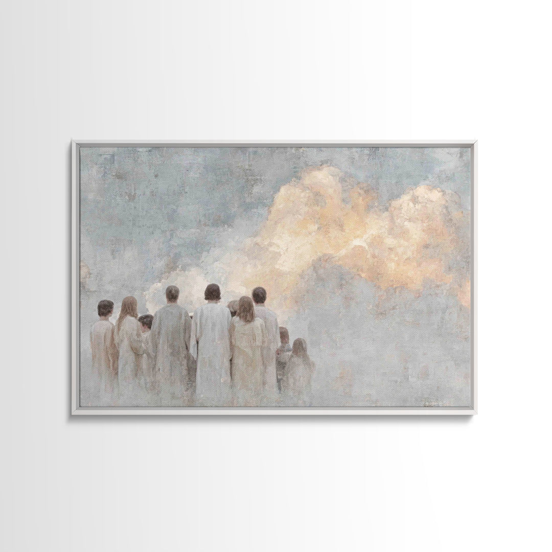 Heaven’s Gathering – Framed Canvas Print – Christian Wall Art – Christian Art Canvas – Subtle Christian Art – Christian Painting – Christia