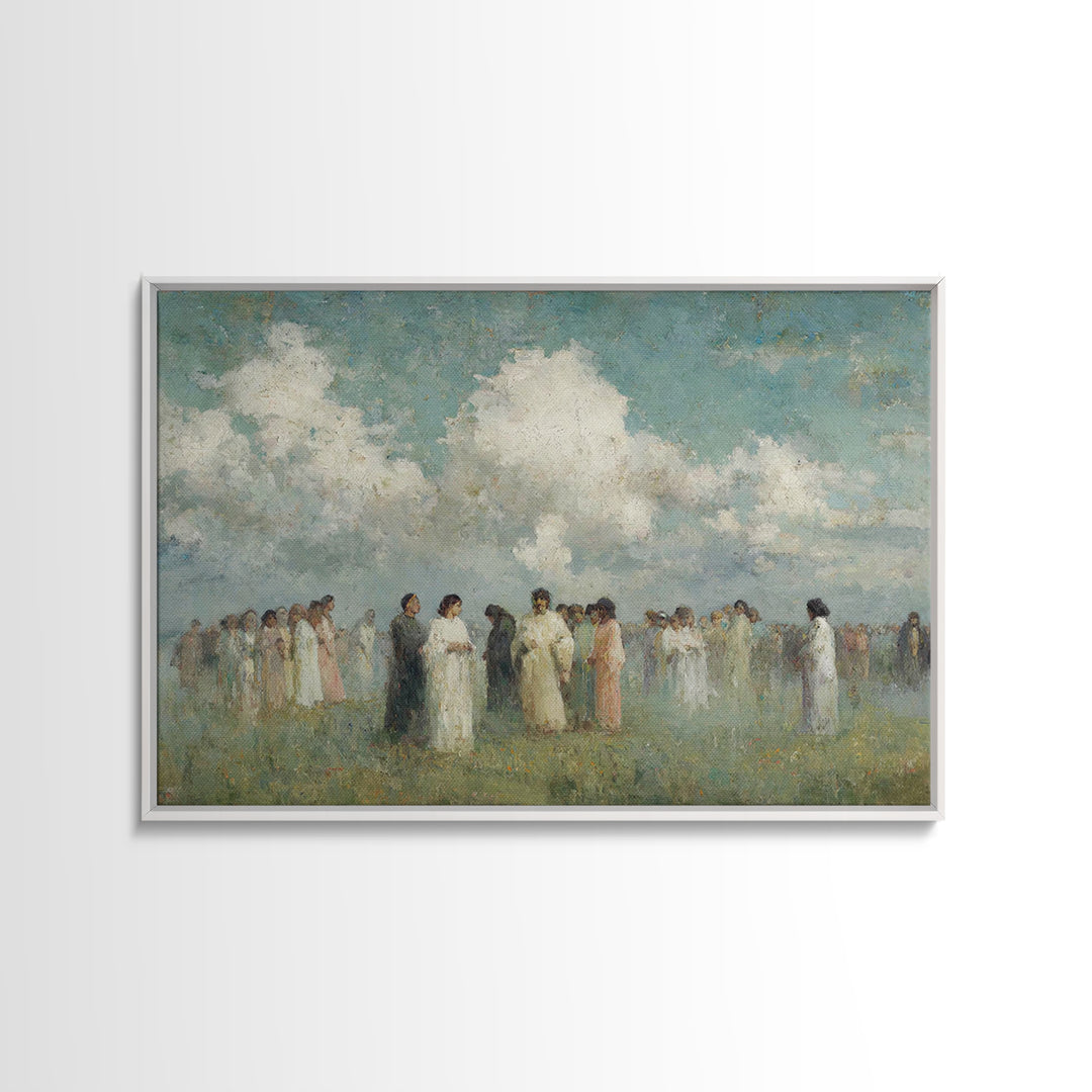 Sacred Assembly – Framed Canvas Print – Vintage Christian Art – Christian Wall Art – Christian Art Canvas – Modern Christian Painting – Chr