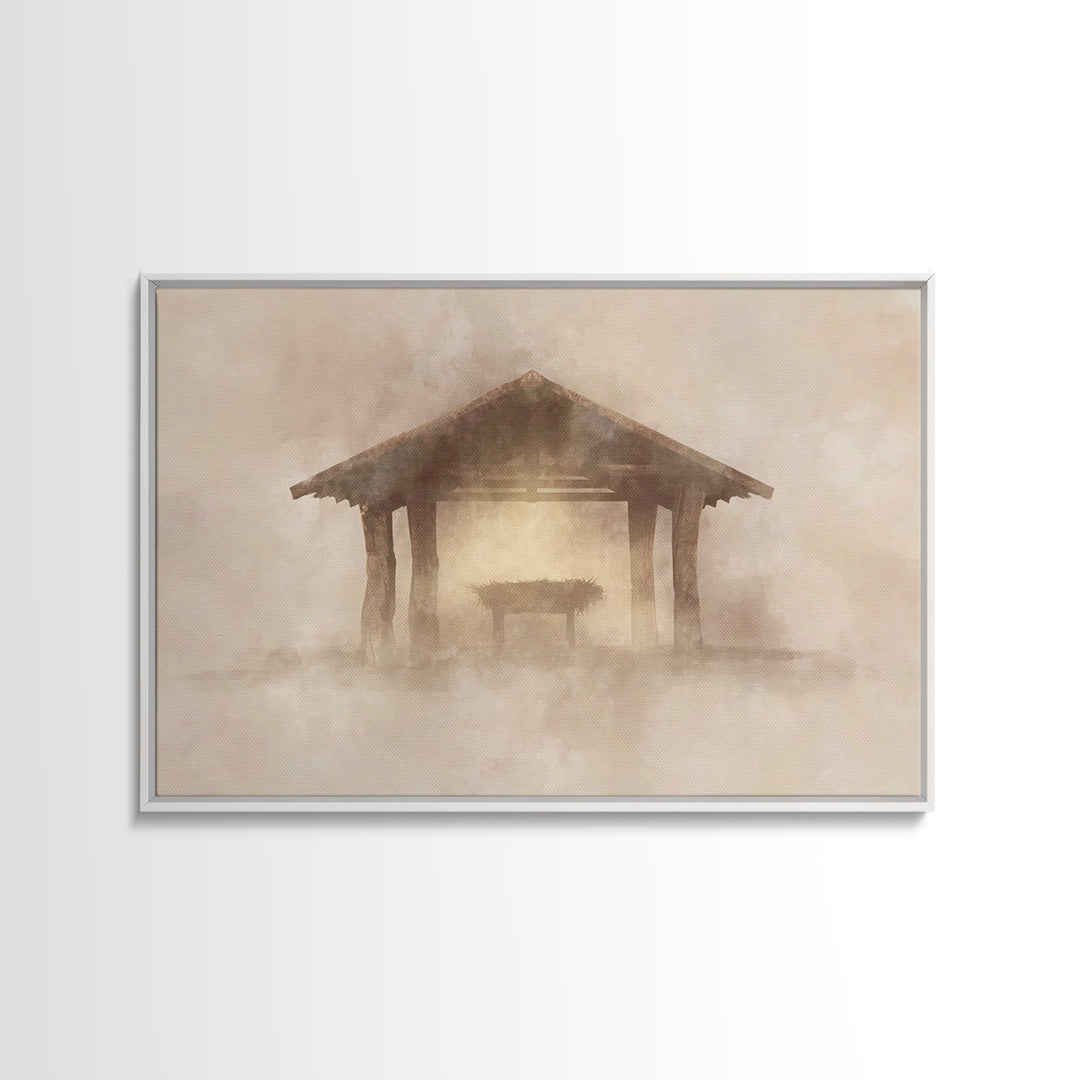 Gloria Shelter – Framed Canvas Print – Christian Christmas Art – Christian Art Canvas – Jesus Christmas Art – Christian Wall Art – Christma