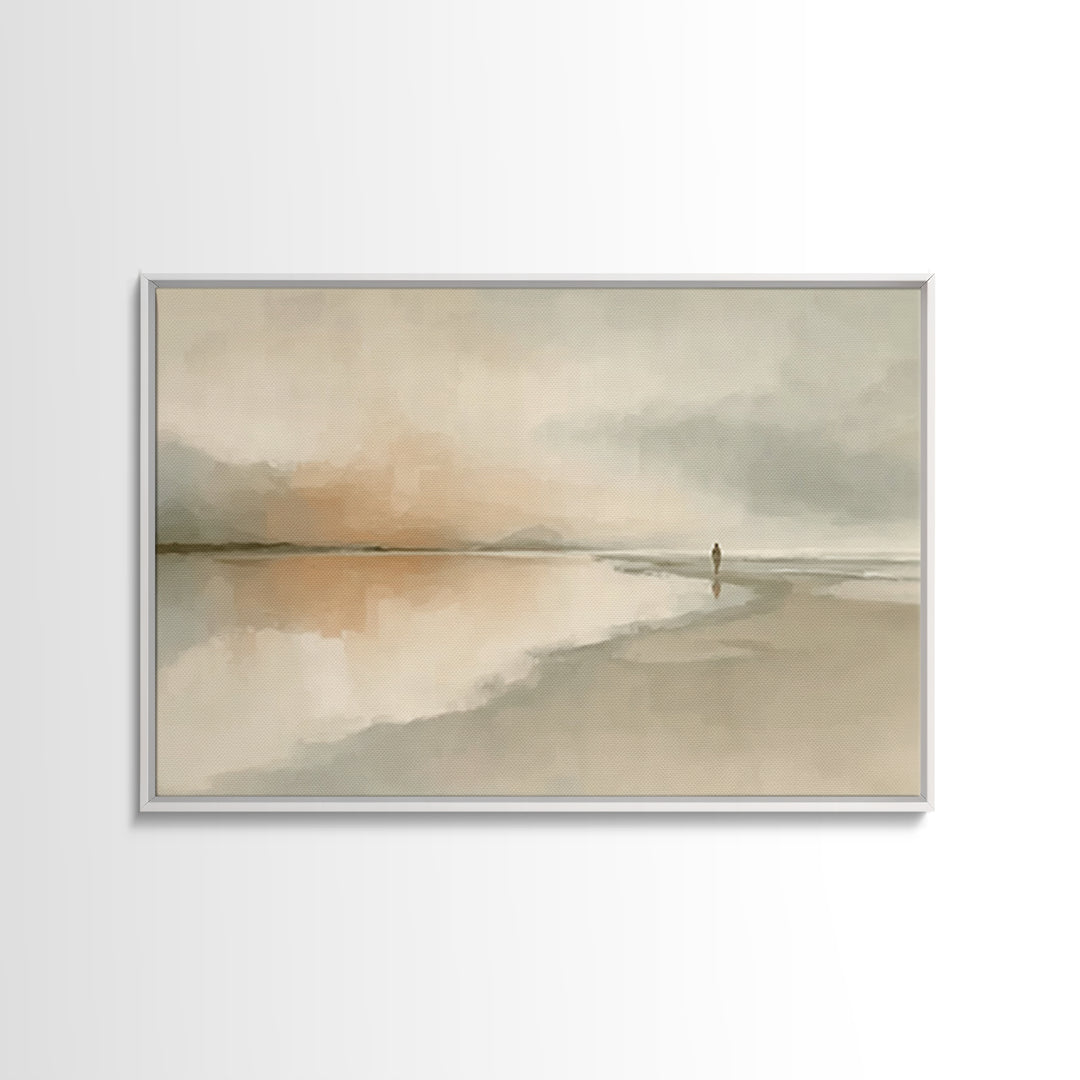 Silent Coast Peace – Framed Canvas Print – Christian Art Canvas – Christian Wall Art – Jesus Painting – Moody Christian Art – Christian Gif