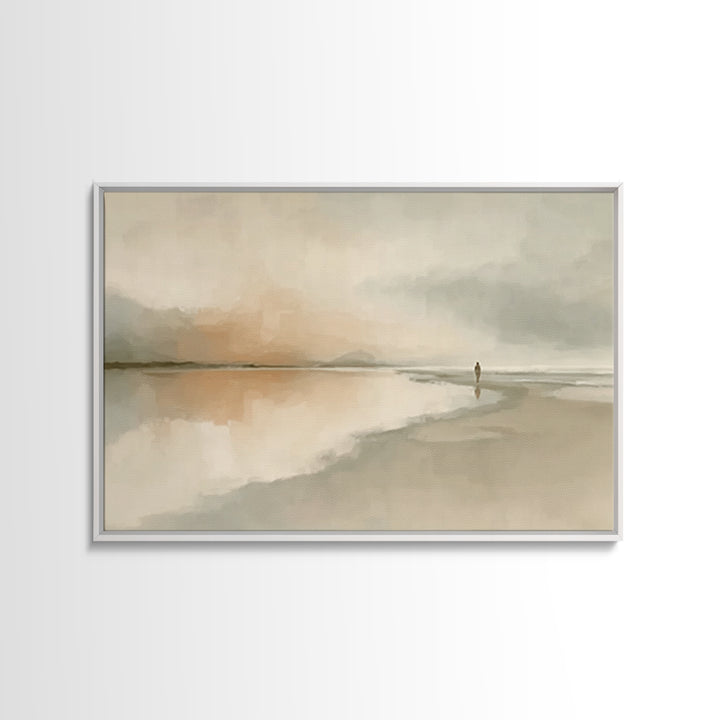 Silent Coast Peace – Framed Canvas Print – Christian Art Canvas – Christian Wall Art – Jesus Painting – Moody Christian Art – Christian Gif