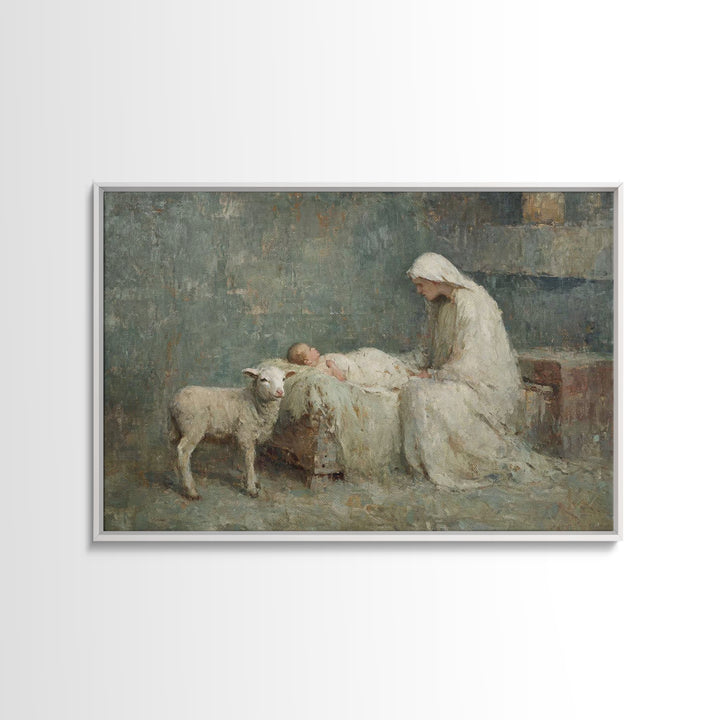 Mary’s Vigil – Framed Canvas Print – Christian Art Canvas – Vintage Christian Art – Christian Wall Art – Christian Paintings – Christian Gi