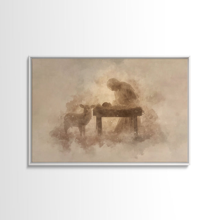 Sacred Stillness – Framed Canvas Print – Christian Christmas Art – Christian Art Canvas – Christian Wall Art – Christian Art Prints – Chris