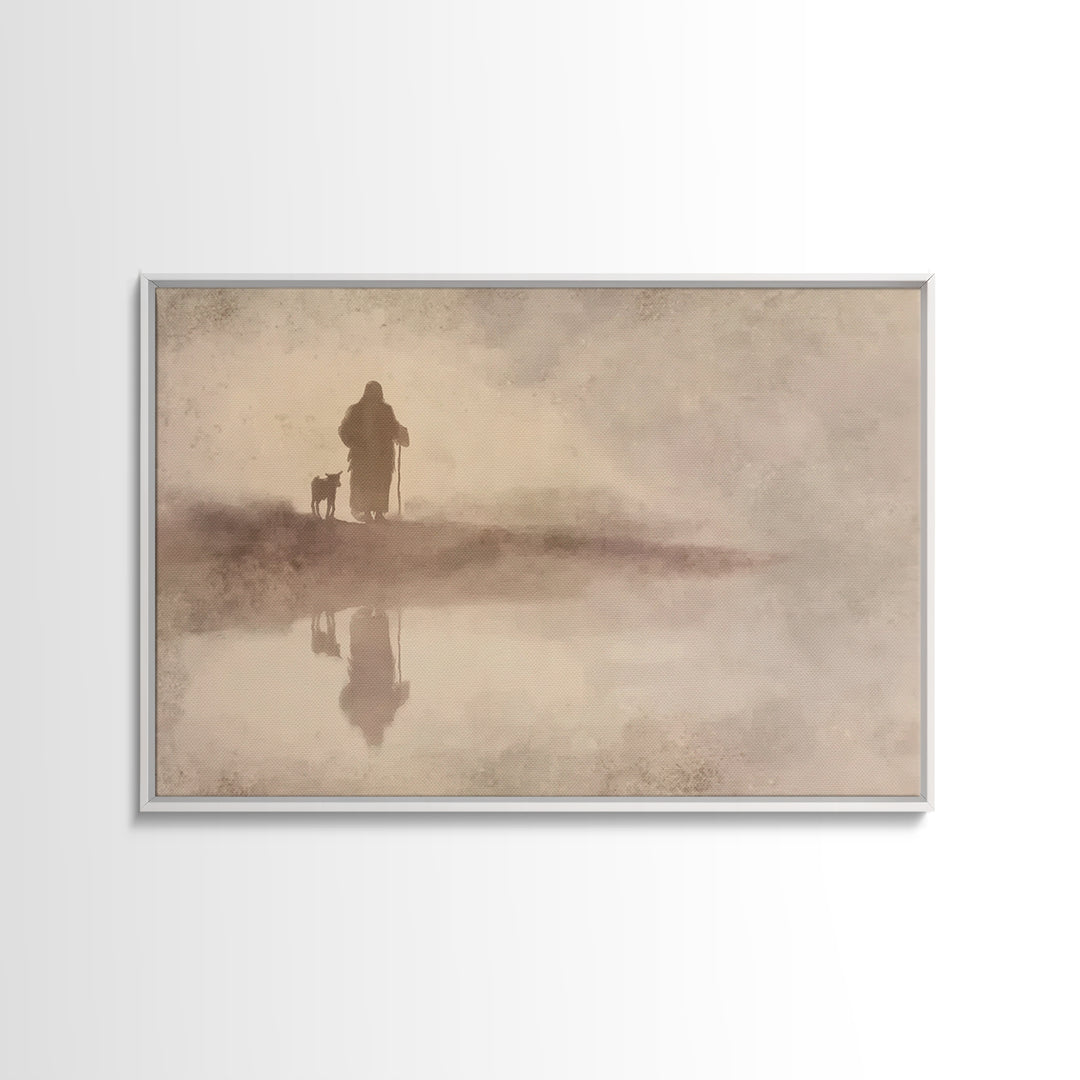 Shepherd’s Walk – Framed Canvas Print – Christian Wall Art – Christian Art Canvas – Christian Art Work – Moody Christian Art – Christian Gi
