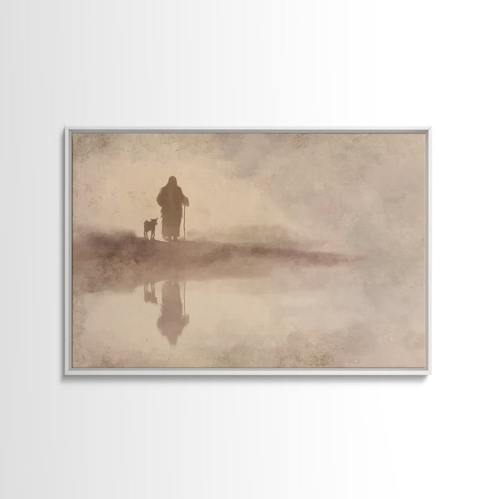Shepherd’s Walk – Framed Canvas Print – Christian Wall Art – Christian Art Canvas – Christian Art Work – Moody Christian Art – Christian Gi