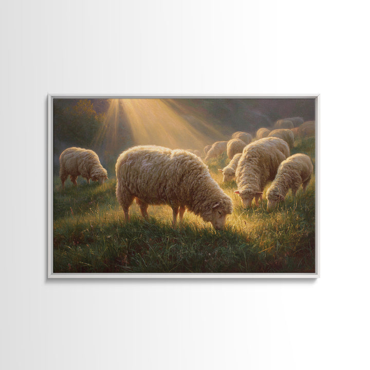 Shepherd Field Peace | Framed Canvas Print | Christian Christmas Art | Christian Art Canvas | Christian Wall Art | Jesus Painting | Christi
