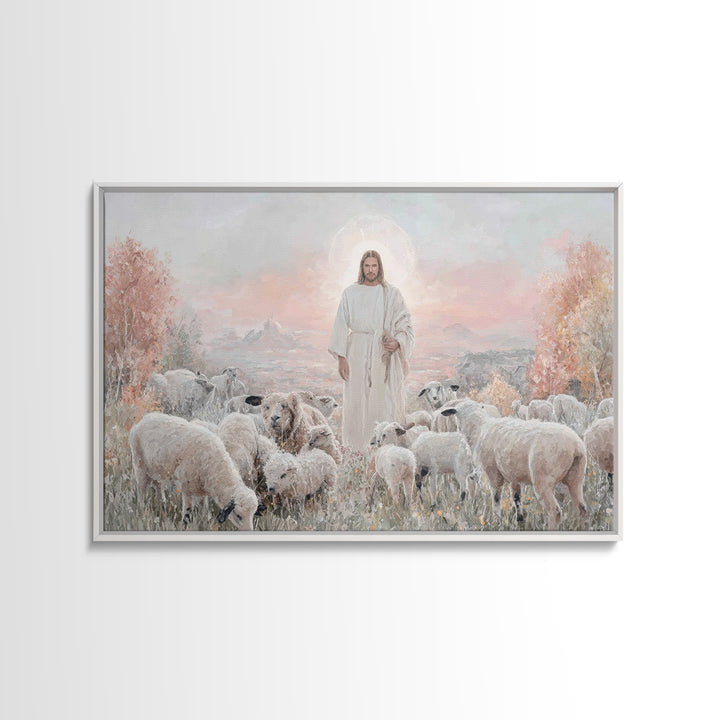 Radiant Shepherd Grace – Framed Canvas Print – Christian Wall Art – Jesus Painting – Christian Art Canvas – Christian Christmas Art – Chris