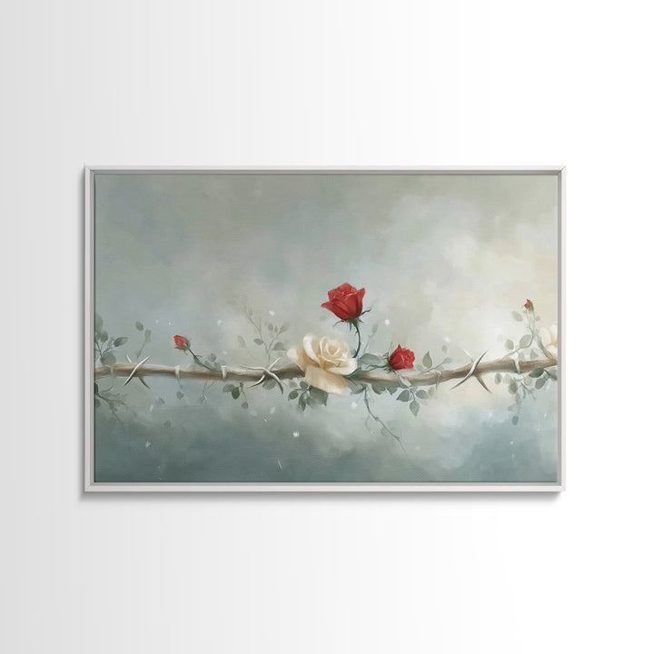 Redemption Blossoms – Framed Canvas Print – Christian Art Canvas – Modern Christian Art – Christian Wall Art – Christian Christmas Art – Un