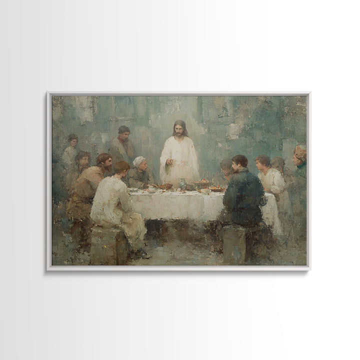 Table Of Grace – Framed Canvas Print – Jesus Painting – Christian Art Canvas – Christian Wall Art – Christian Art – Subtle Christian Art –